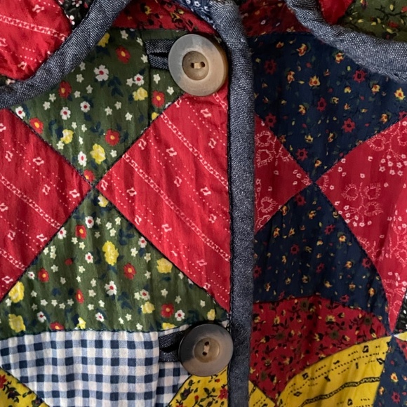 Organic cotton* Doen Starling Quilted Countryside Patchwork Jacket - XS - Picture 11 of 13